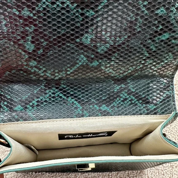 Brand new Pink Haley vegan green animal print crossbody bag - Picture 5 of 8